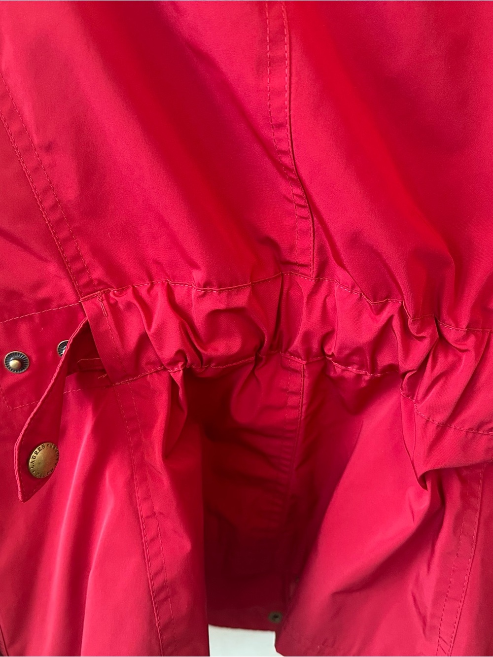 Ralph Lauren Bright Red Utility Jacket with Gold-Tone Snaps - Picture 5 of 7